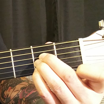Example of How to Play an Open A Major Chord on the Guitar
